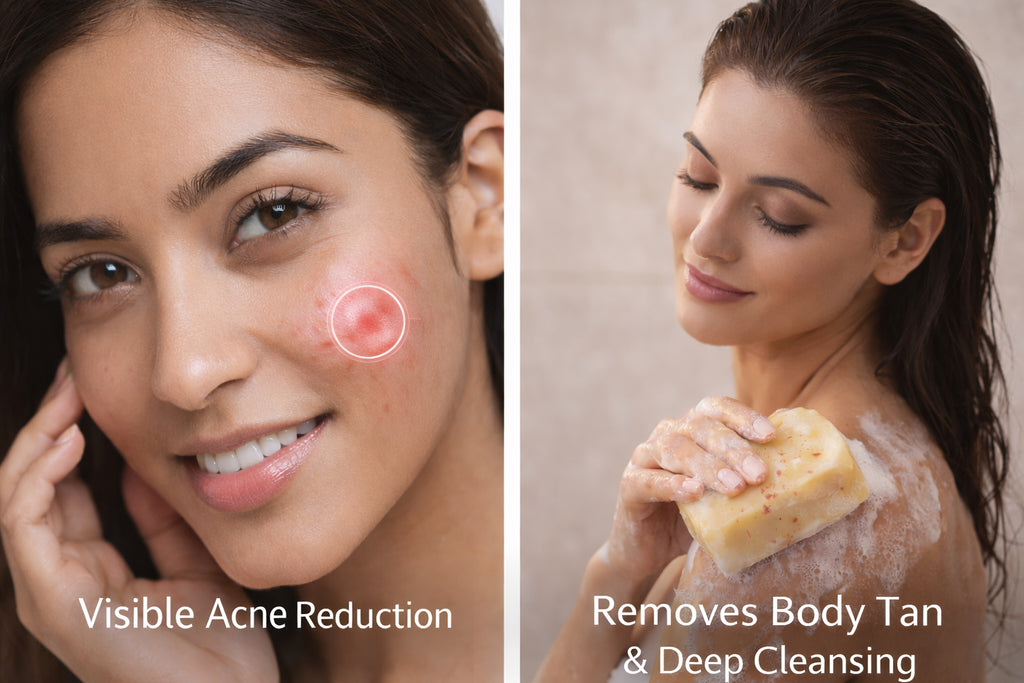 HealEvar Acne Control Face Wash + 2 Almond Magical Scrub Soaps Combo | Acne Reduce & Tan Removal | Natural Skincare