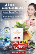 HealEvar Face & Body Care Combo – Anti-Acne Face Wash + Magical Almond Scrub Soap | Clear & Bright Skin