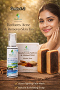 HealEvar Acne Control Face Wash + 2 Almond Magical Scrub Soaps Combo | Acne Reduce & Tan Removal | Natural Skincare
